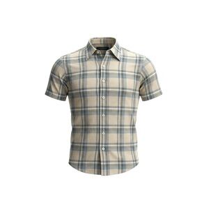ISLE BAY LINENS Men’s Plaid SS Linen blend shirt EUC M